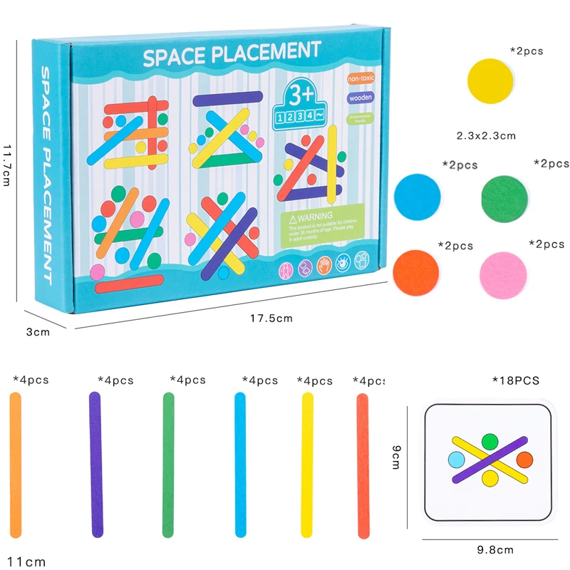 

Kids Rainbow Stick Puzzle Montessori Toys Color Sensory Logical Thinking Matching Games Children Early Educational Wooden Toys