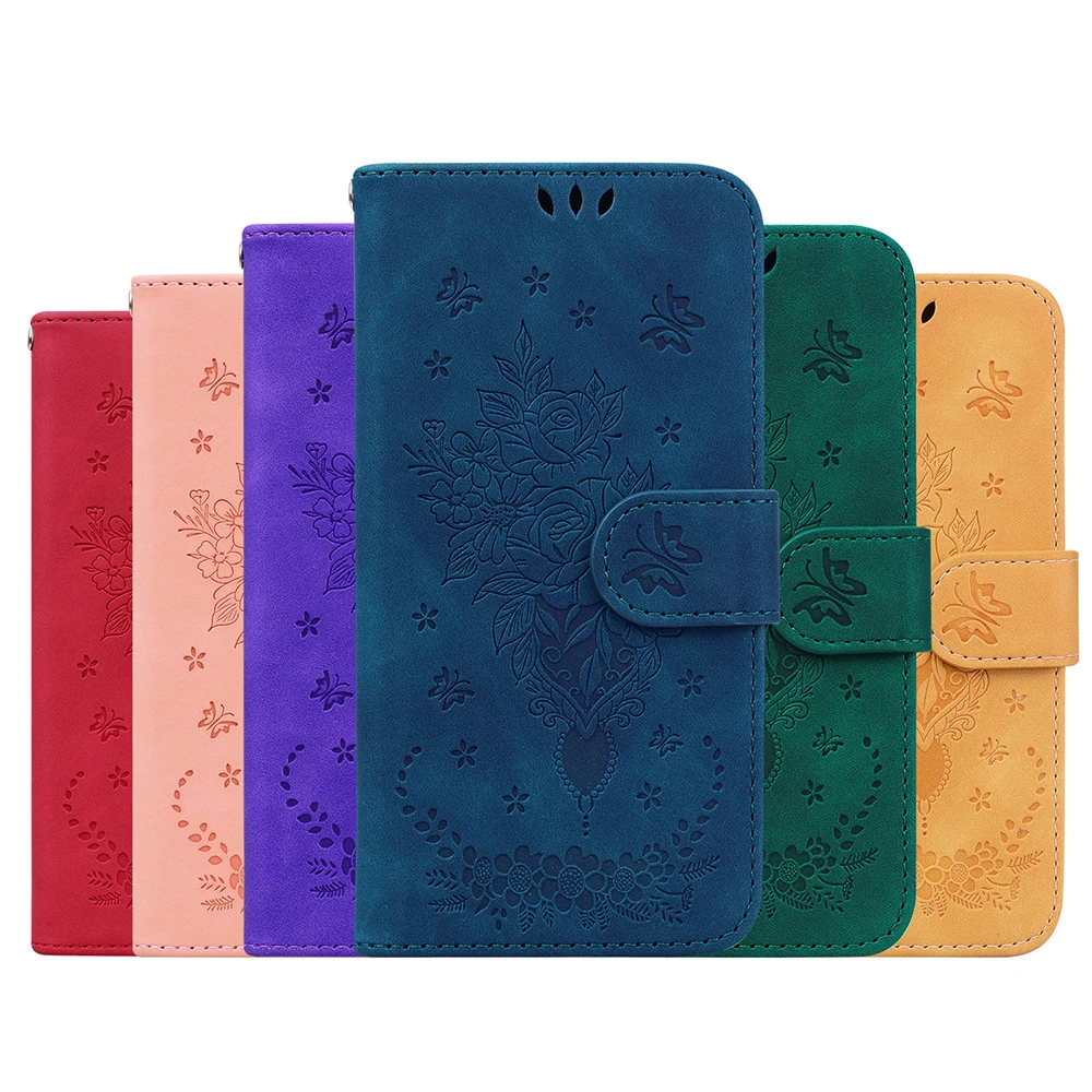 Flower Pattern Wallet Flip Case For Tecno Spark 6 Go 7 8 8C Camon 12 15 17 18 19 Pro POP 5P 5 Lte Pova 3 2 Leather Phone Cover