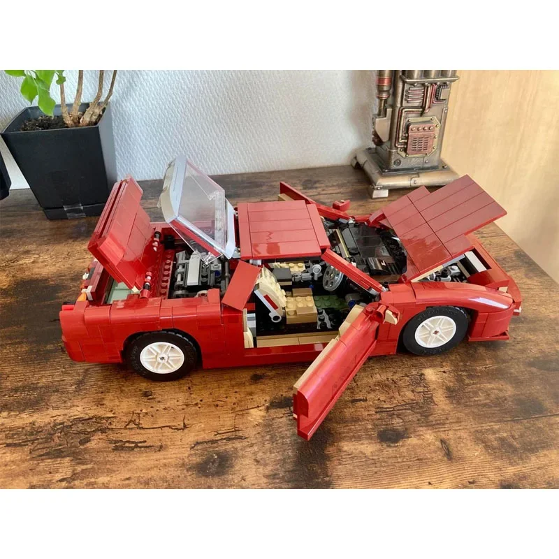 MOC-151570 rotes Modell 90er Jahre Supersport wagen Montage Nähen Baustein Modell • 975 Teile Junge Kinder Geburtstag Baustein Spielzeug