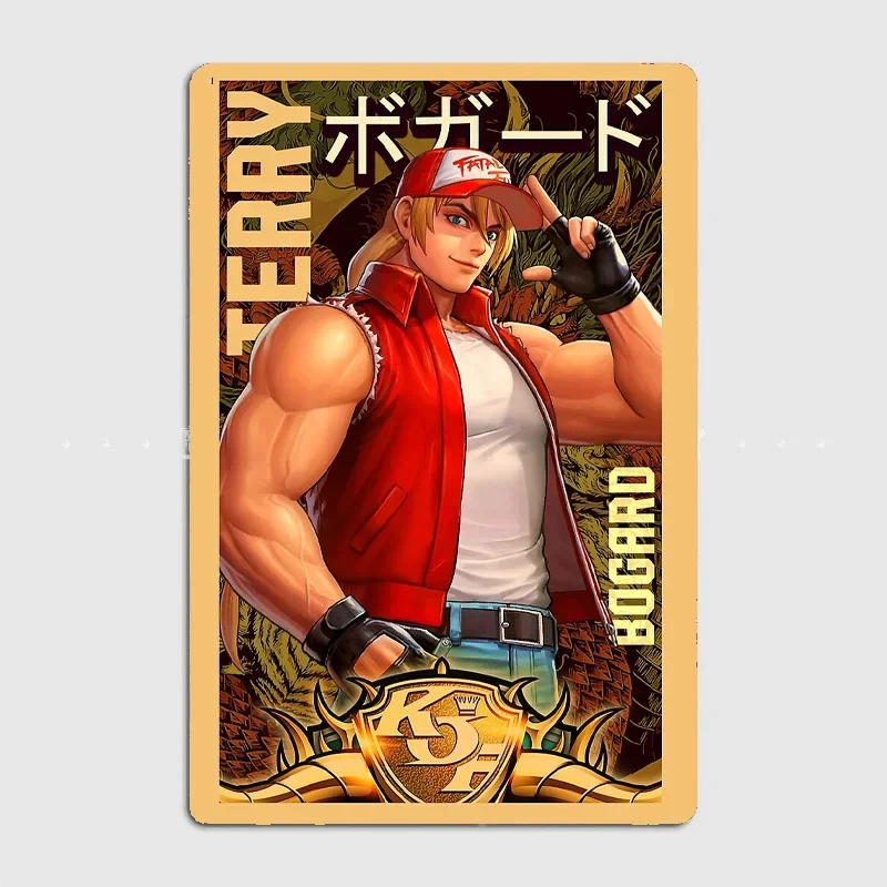 Terry Bogard Arcade Retro King of Fighters Gaming Retro Poster Metal Sign Garage Club Indoor Room Wall Decor Custom Home Decor