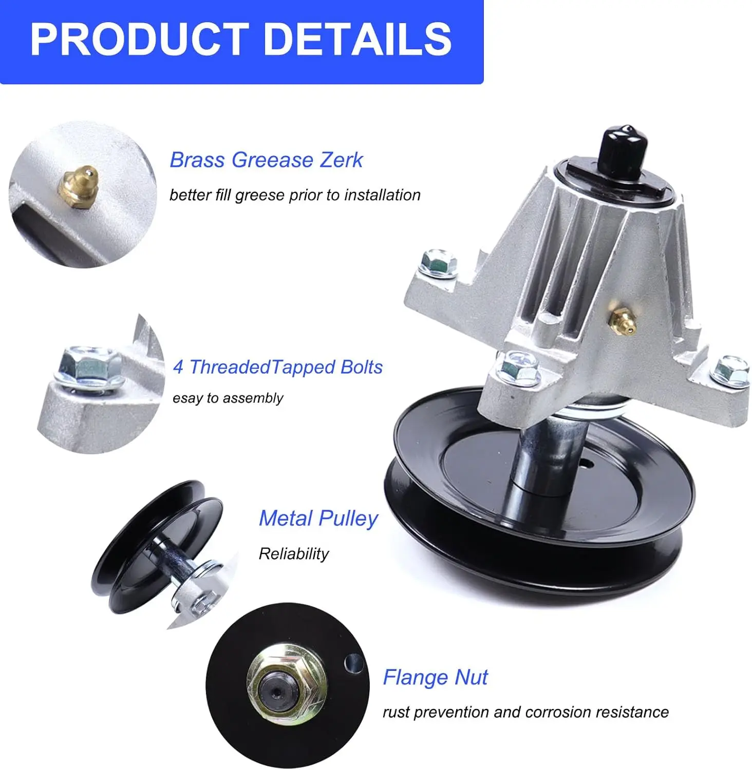 618-09256 618P09256 Deck Spindle Assembly for Cub Cadet for MTD Craftsman Troy Bilt ZT1-50 Z5600 Mustang Z50 50-Inch Deck Mowers