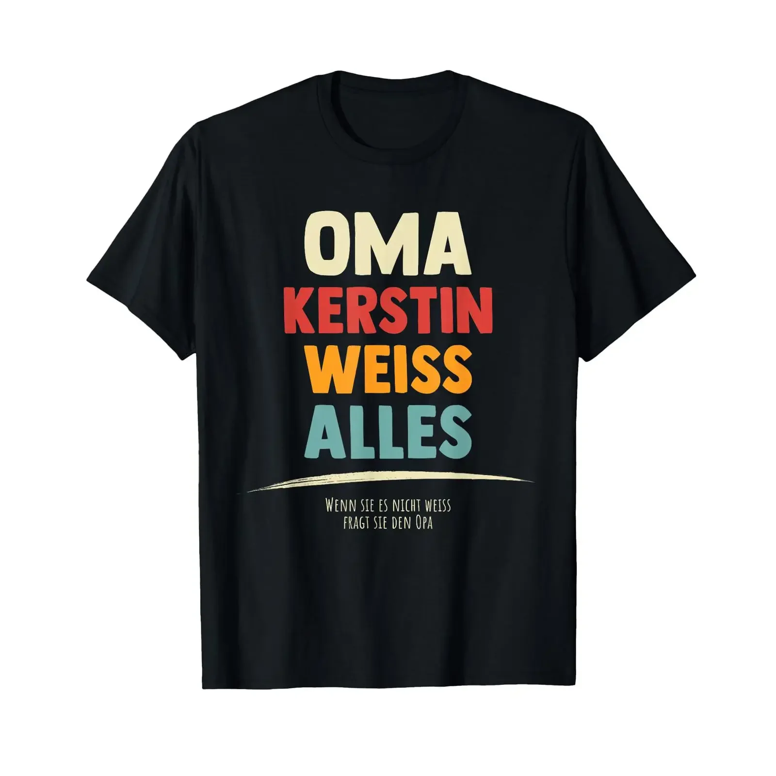 Best Grandma Kerstin White – lustiges T-Shirt, schwarz, Vintage-Look, gewaschen, Streetwear, lässiges, stilvolles Oberteil für den Alltag.