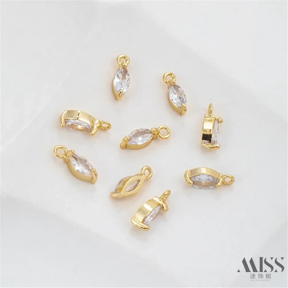 14K الذهب مطعمة الزركون الحصان العين قلادة DIY بها بنفسك اكسسوارات اللون الاحتفاظ قلادة اليدوية سوار إكسسوارات عقد المواد