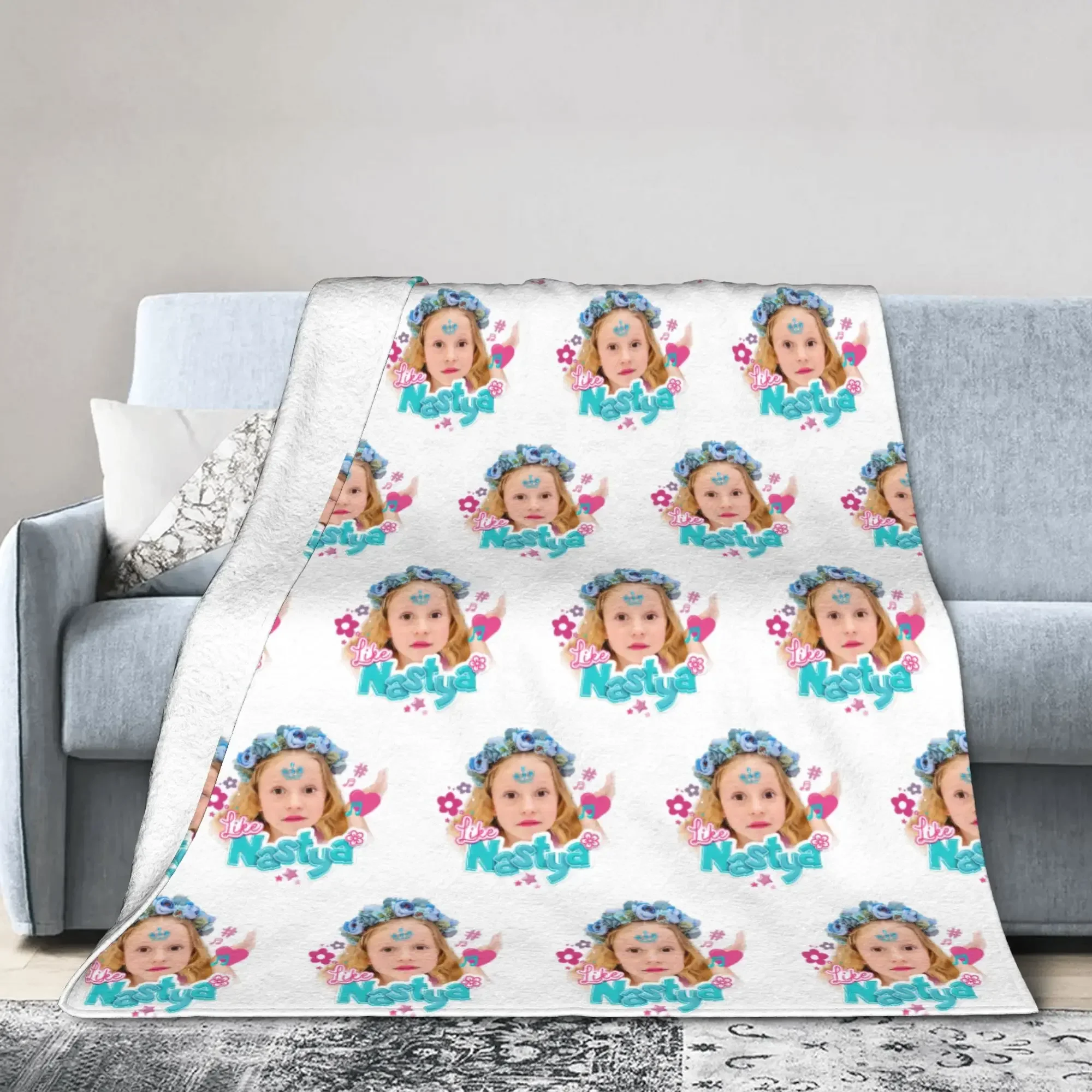 

Мягкое плюшевое одеяло-плед Kawaii Cute Nastya Girl для дивана, улицы, лета, кондиционированных помещений