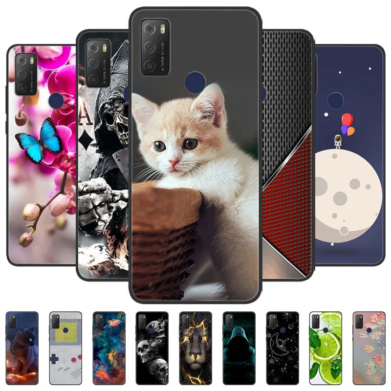Para alcatel 1s 2021 casos 6025h 6025d lobo leão macio tpu silicone casos de telefone para alcatel 1 s 2021 capa traseira pára-choques funda coque