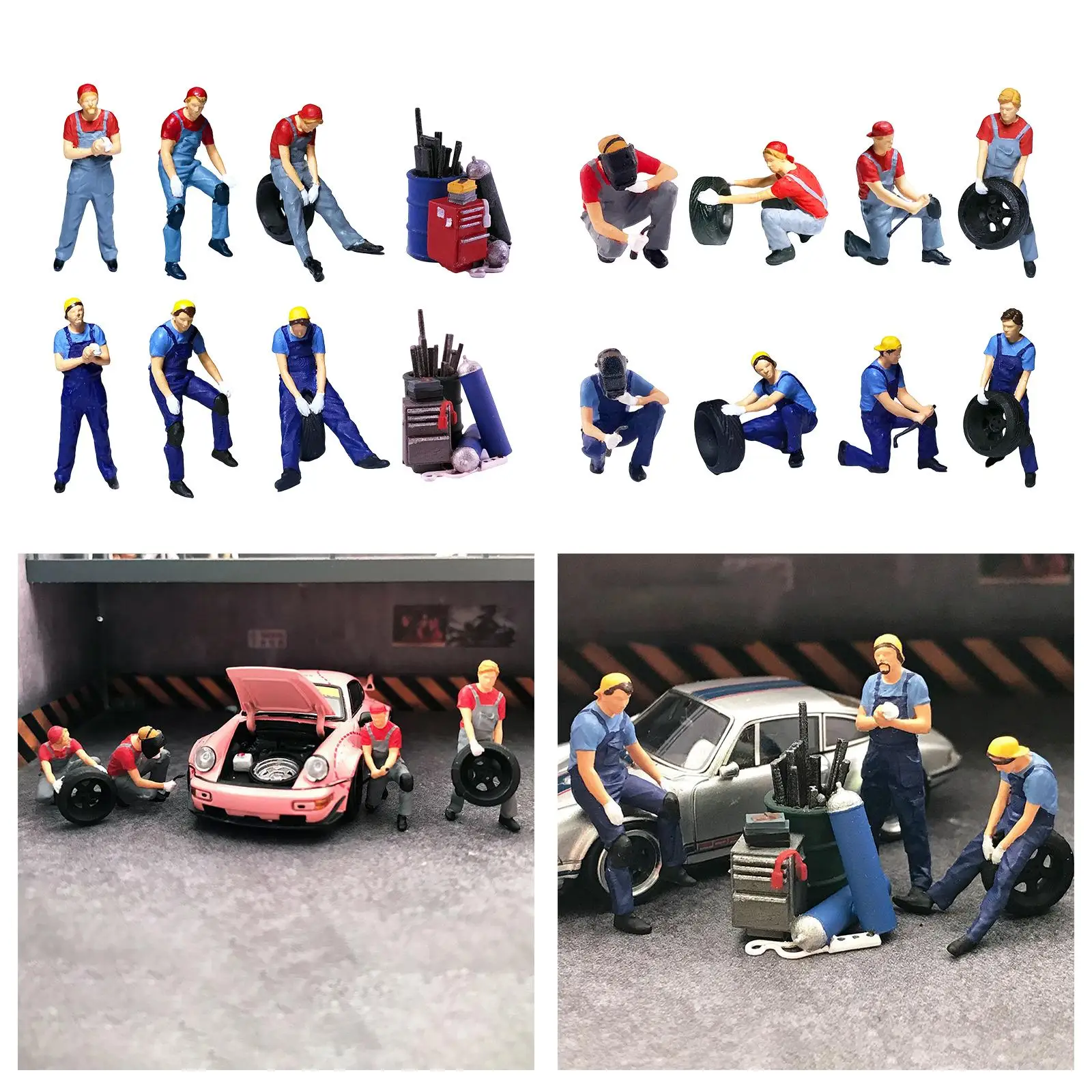 Resina 1/64 Piccole persone Modello di auto Figurine Gioco di ruolo Figure Decor