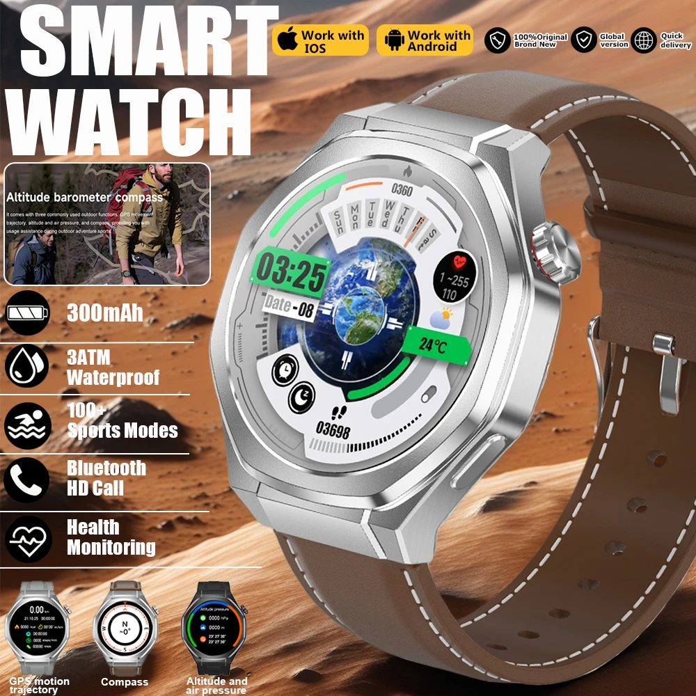 Nowy Smartwatch 5 Pro 2025 Męski Smartwatch Ekran AMOLED GPS Śledzenie ruchu Tętno Połączenia Bluetooth Smartwatche Wodoodporne