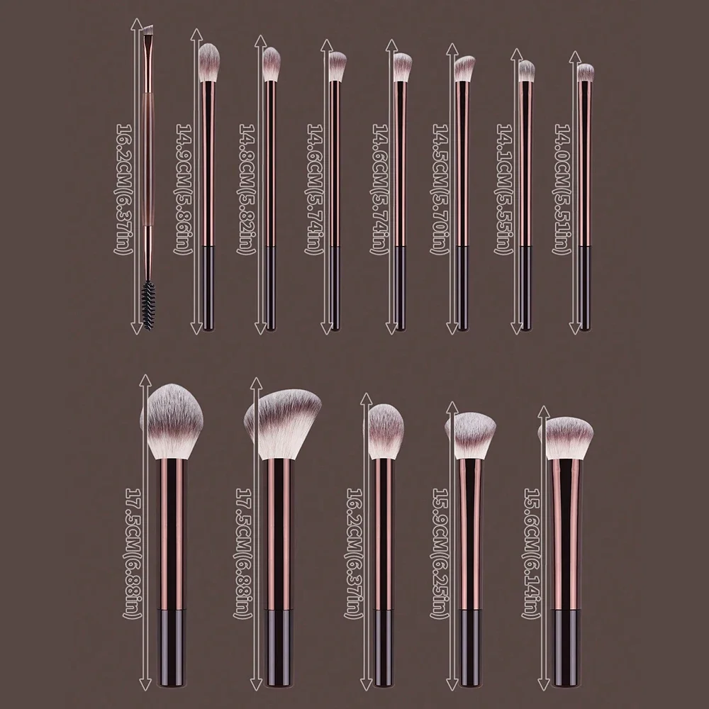 13PCS Makeup Brush Set Foundation Concealer Powder Eyeshadow Blush Brush Kabuki Blending Cosmetic Beauty Tool for Face