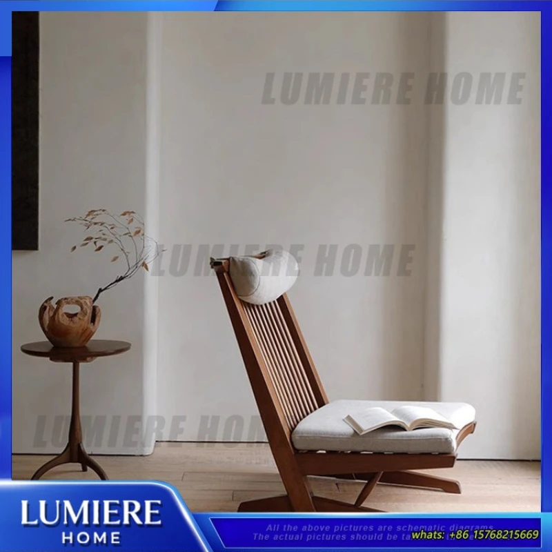 

Кресло для отдыха из массива дерева в скандинавском стиле, с высокой спинкой, для гостиной, одиночное, с отделкой из натурального дерева, удобное для релаксации