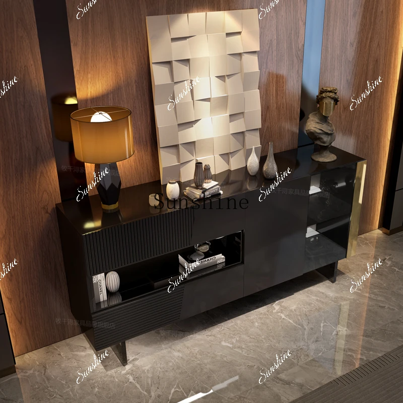 

Italian villa large flat floor living room high-end modern light luxury multi-functional side cabinet FT