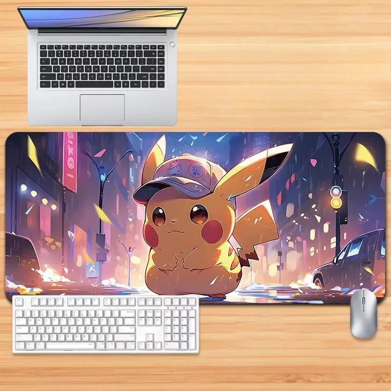 High Quality Pokémon Leather Mouse Pad Pikachu Oversized Gaming E-sports Office Animation Computer Non-slip Keyboard Table Mat