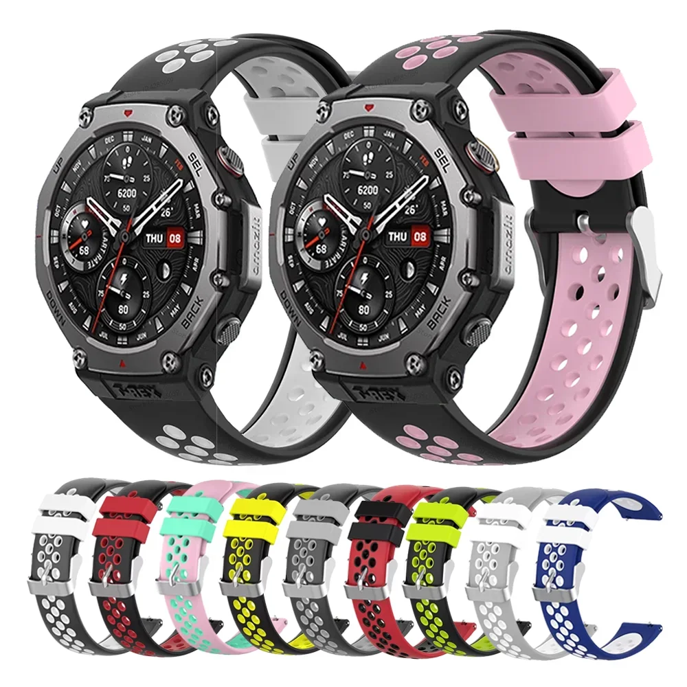 Esporte pulseira de silicone para amazfit t-rex 3 relógio inteligente pulseira para huami amazfit gtr 4 gtr2 2e gtr 3 pulseira acessórios