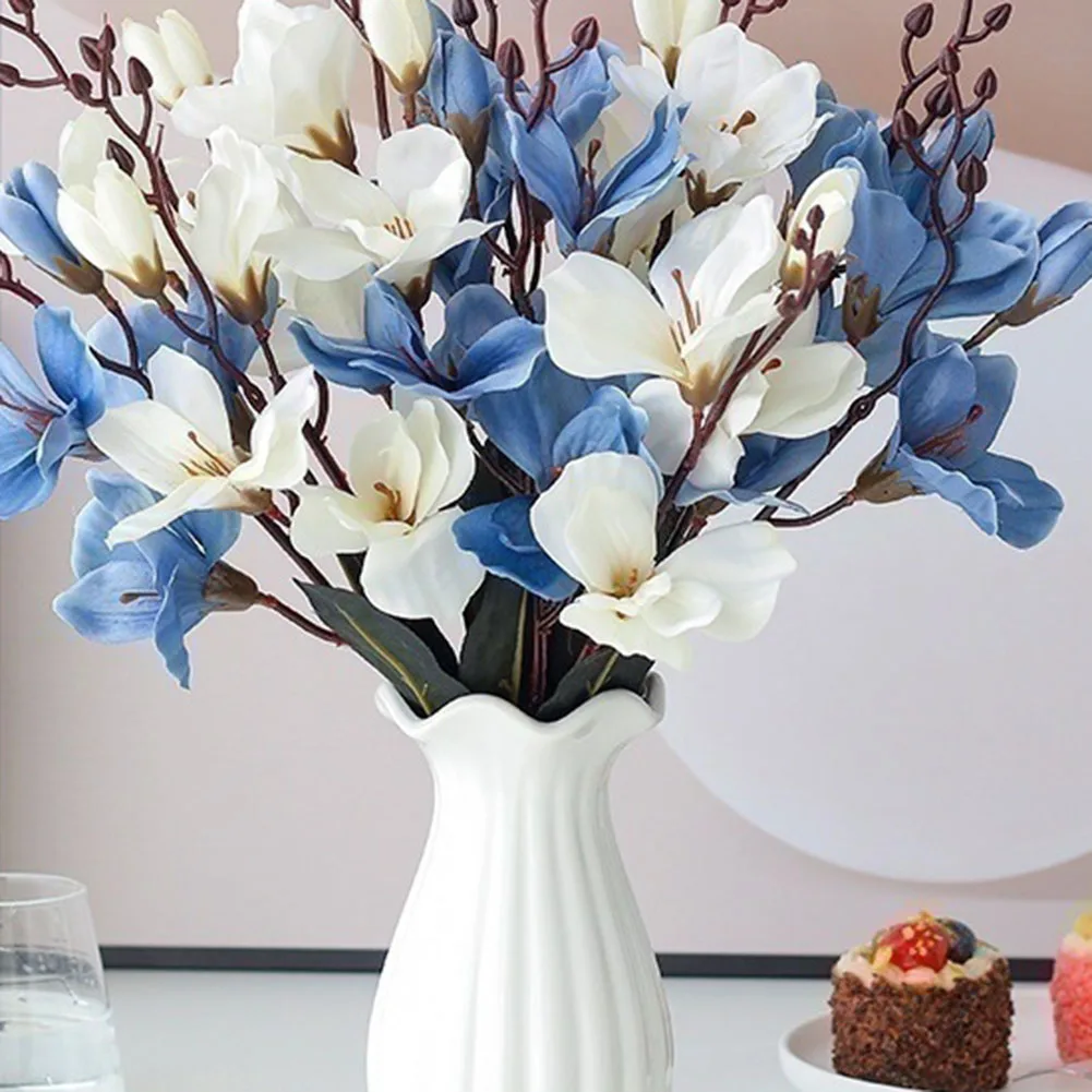 

Simulated Magnolia Bouquet Colorful Artificial Flower DIY Flower Arrangement Vase Decoration Home Office Desktop Decor 43cm