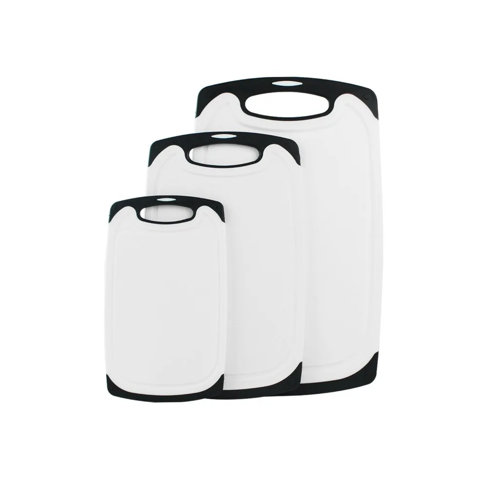 

3Pcs Double-Sided Baby Food Cutting Board Set Groove Design Non-slip Chopping Board Thickened Plastic Chopping Block Fruit