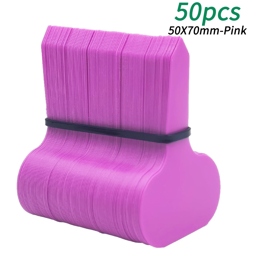 50PCS Garden Plant Labels Marker 50*70MM Colorful Classification Sorting Bonsai Sign Tag Ticket Plastic Writing Plate Board Card