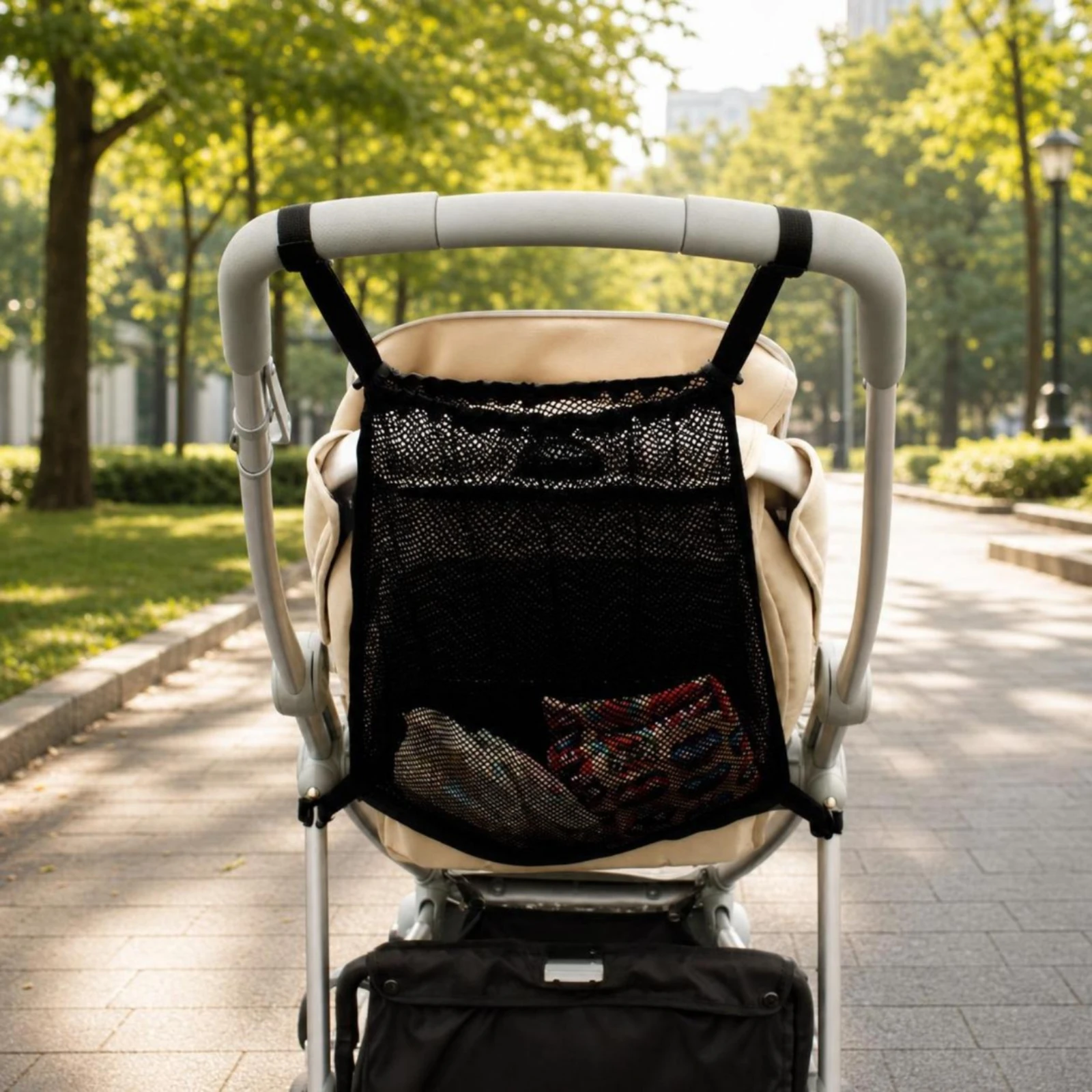 Mesh Stroller Bag Lightweight Stroller Net Bag Hanging Portable for Parents, Travel