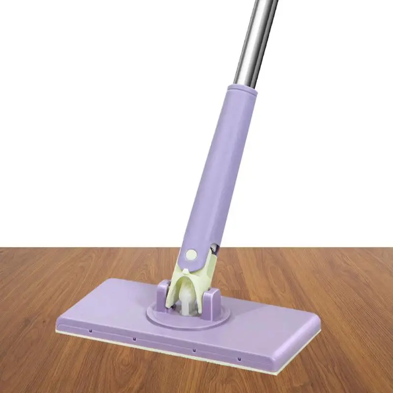 Hands Free Floor Mop With Push-Pull Cloth Changing Handle Home Cleaning Mop Lazy Woman Flat Mop Floor Cleaner