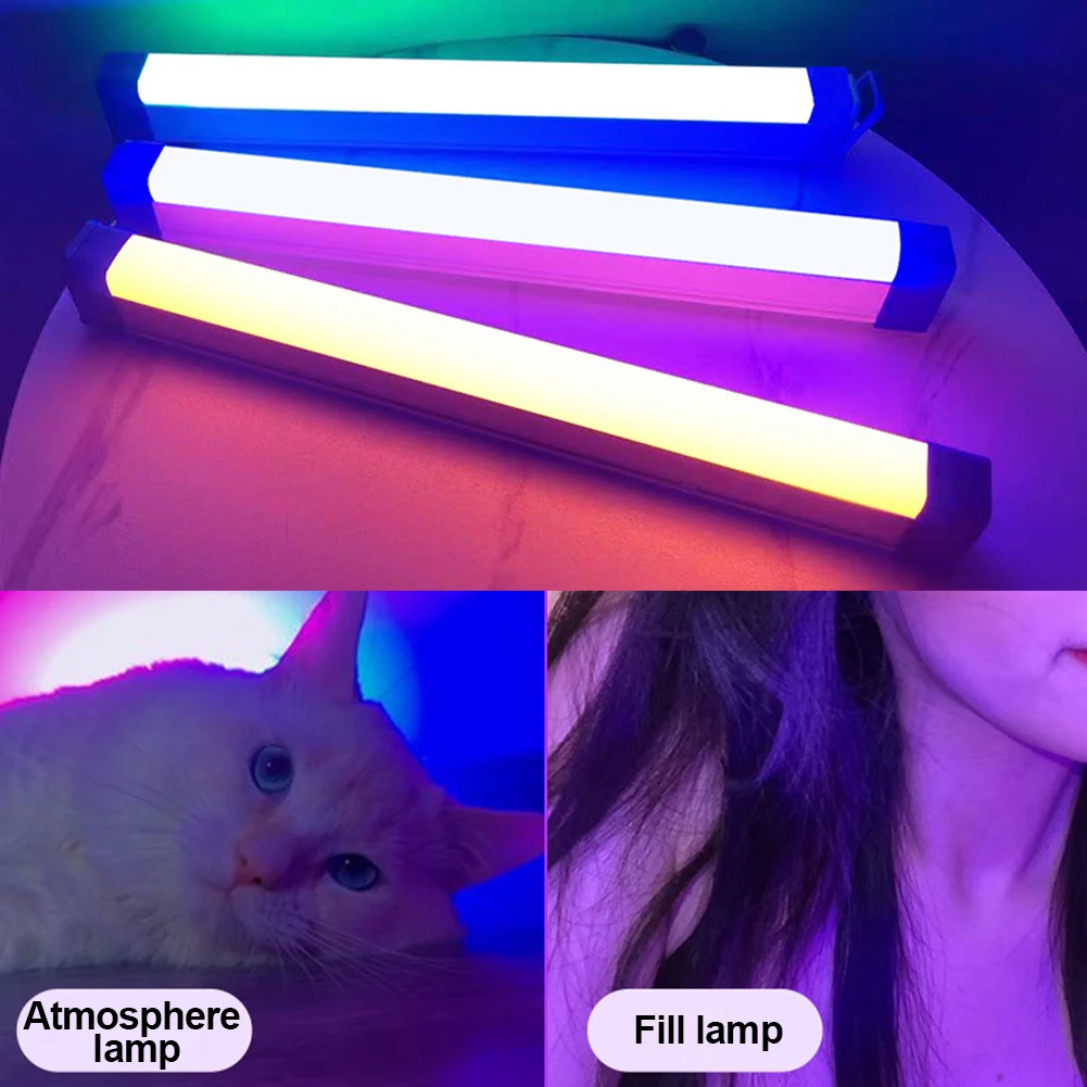 Ręczne ledowe światło wypełniające światło LED do kamery różdżka USB akumulatorowe oświetlenie fotograficzne regulowana latarka RGB lampa do Selfie