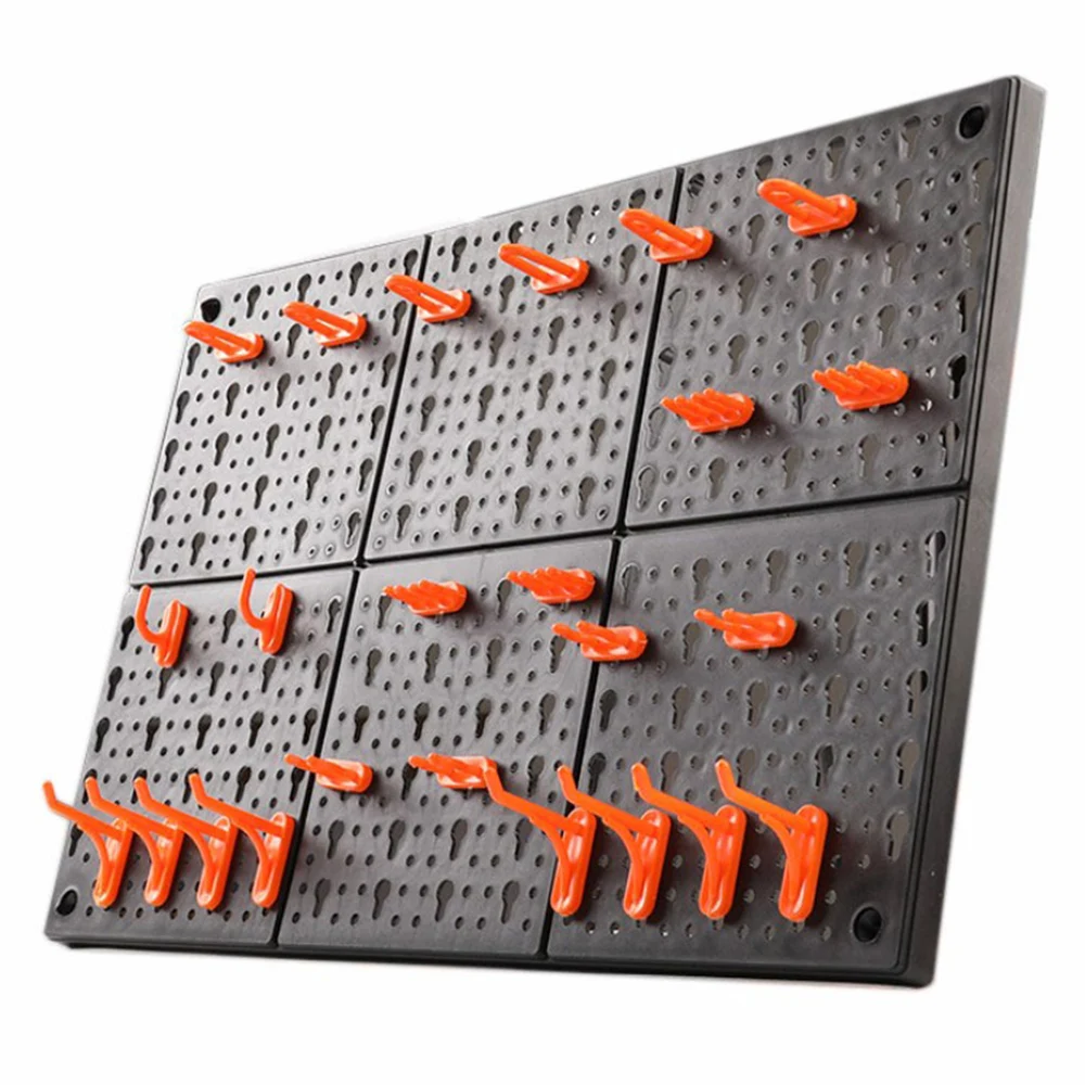 10pc Wall-Mounted Hardware Tool Holder Plastic Storage Hanging Board Hole Hook Parts Garage Organize Attachment for Workshop