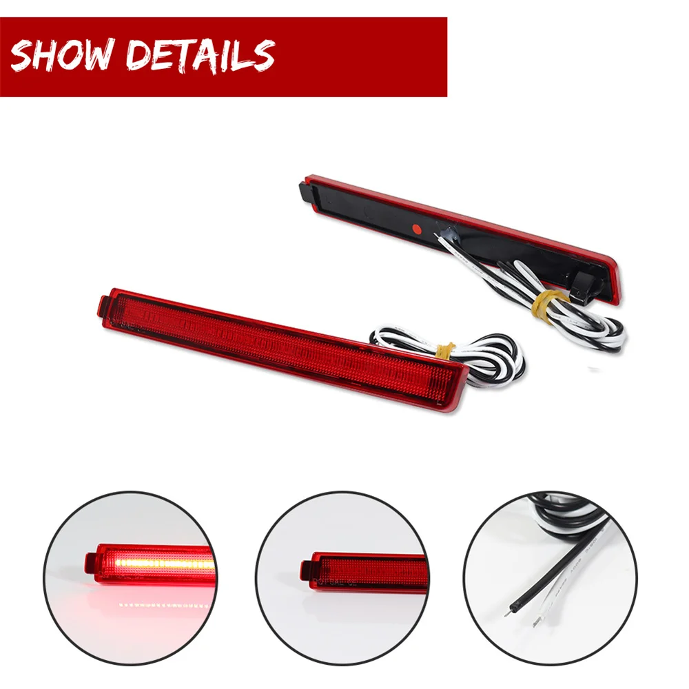 Czerwone LED-owe tylne światła obrysowe w zderzaku, kierunkowskazy, światła postojowe do Cadillac CTS 2008-2013 i CTS-V 2009-2013, światła pozycyjne