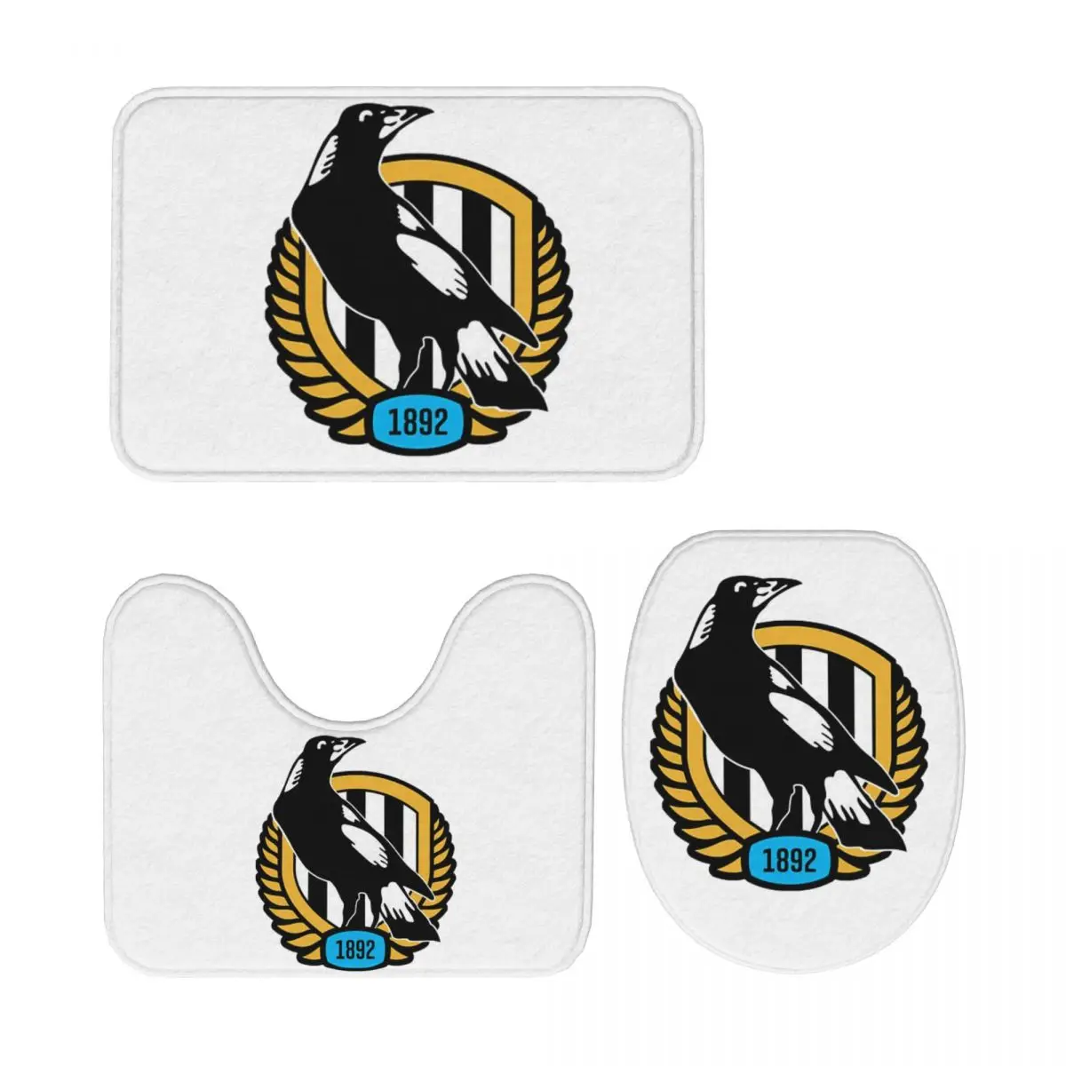 Newcastle United Logo Alternatif 3 pièces tapis de bain ensemble de salle de bain couvercle de toilette décor à la maison tapis antidérapant tapis de sol