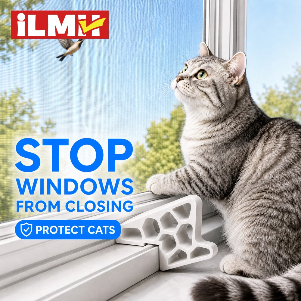 iLMH Heavy Duty Door Stopper, Non-Slip Balcony Window Door Wedge, Protect Cats Kids Prevent Accidents, for Home Office Kitchen
