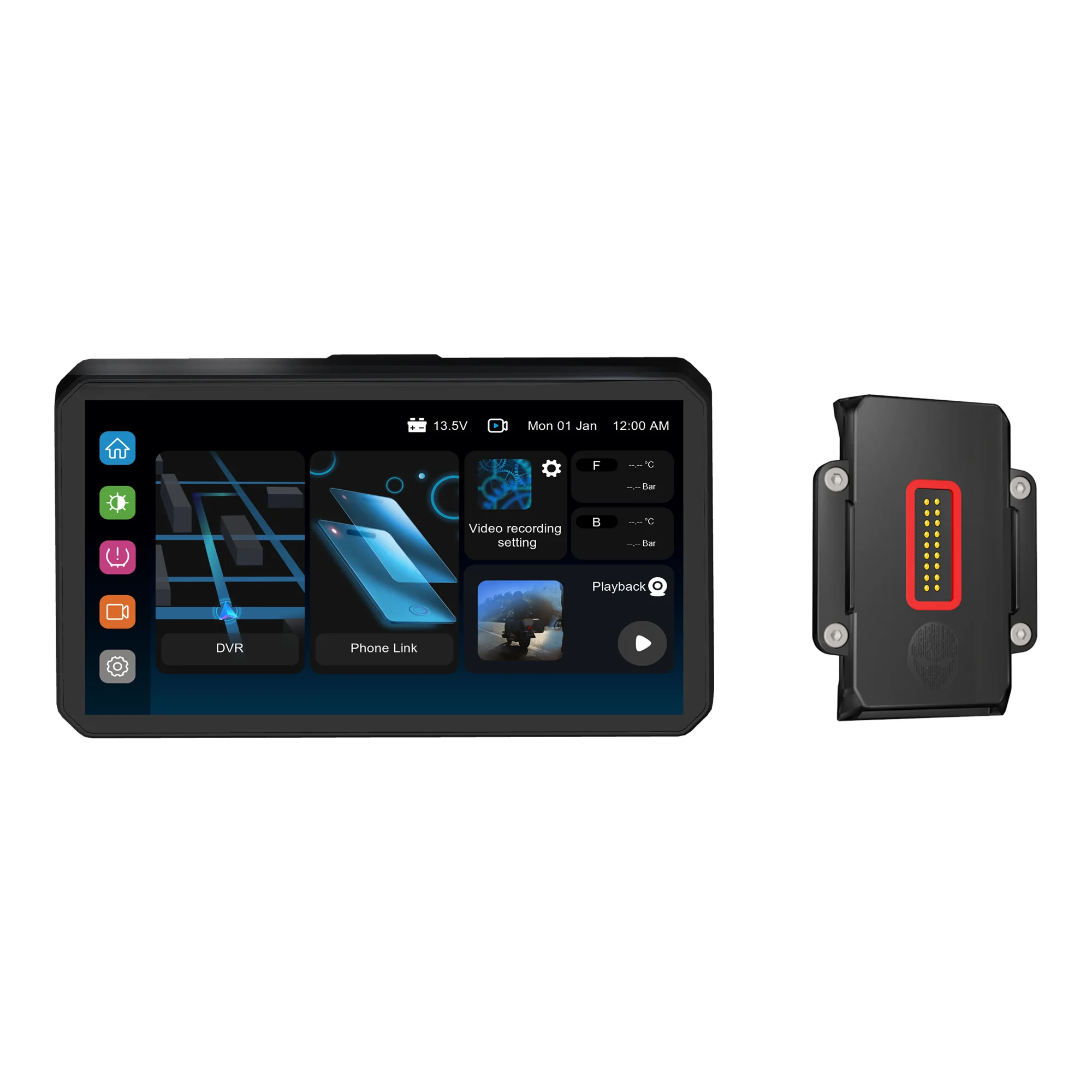 

Система мониторинга AlienRider 5 дюймов M2S-BMW для мотоциклов: быстросъемный радар 77G для обнаружения слепых зон, водонепроницаемость IP68, TPMS