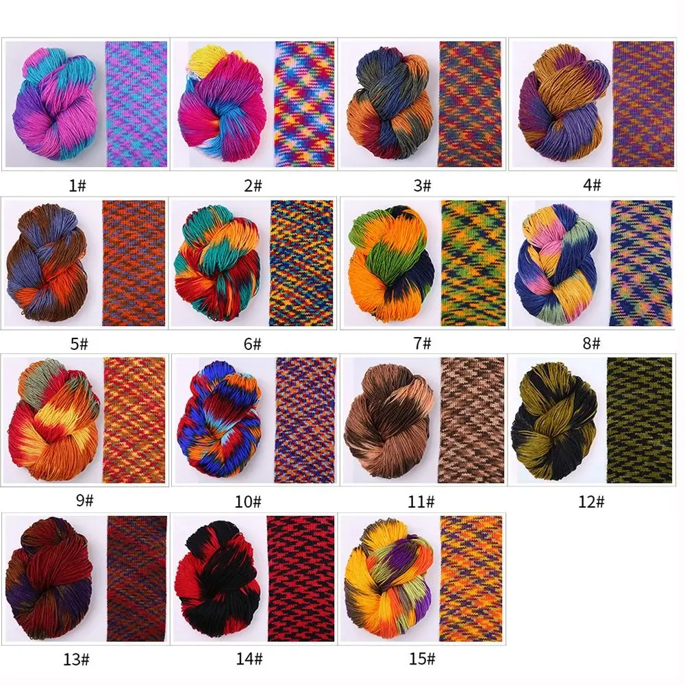 Thick Acrylic Wool Yarn Segment Dyed Mixed Color Knitting Crochet Thread Crochet Knitting Scarf
