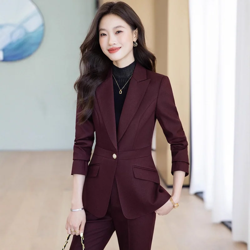 

Elegant and stylish women's business suit for autumn and winter2025New slim-fit designOLElegant two-piece workwear set
