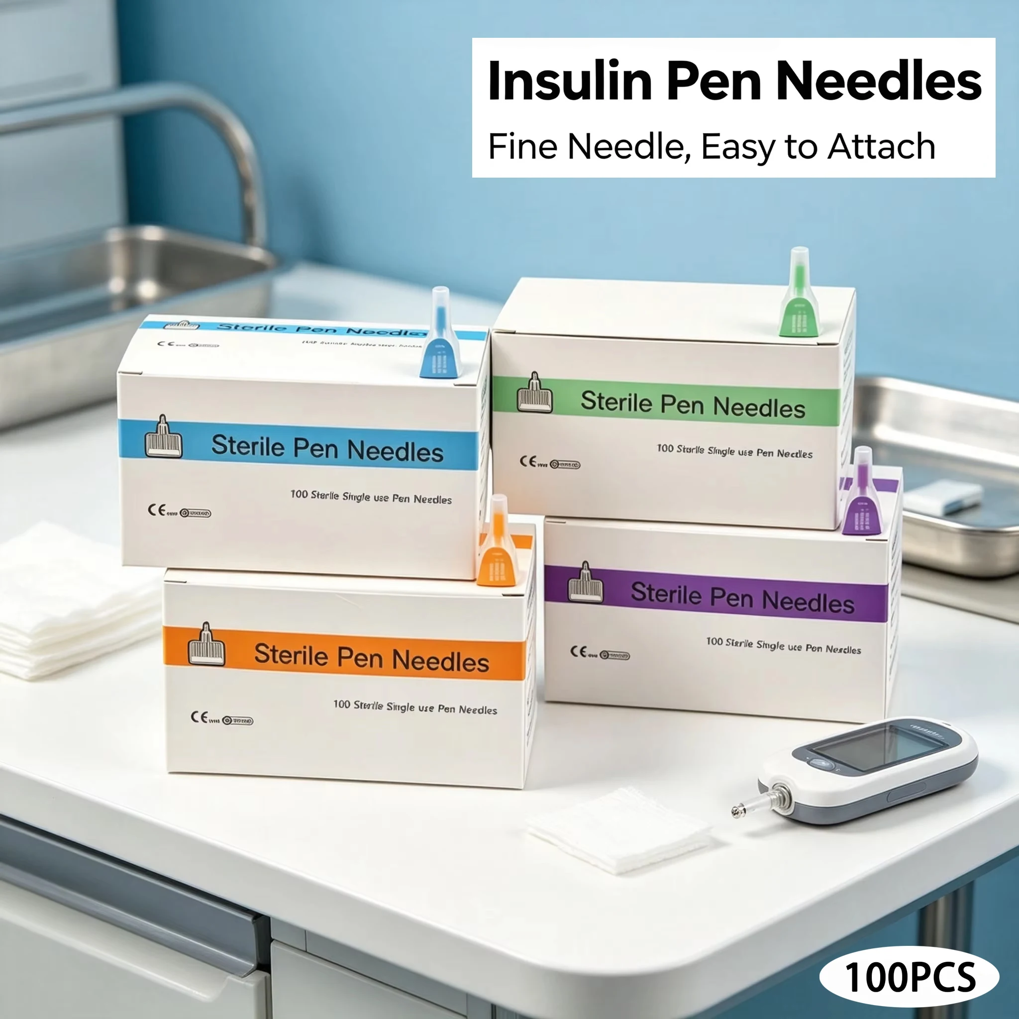 100Pcs Insulin Needles 32G 4mm 31G 5mm 6mm 8mm Universal Disposable Ultra Fine Needles,Diabetes Care