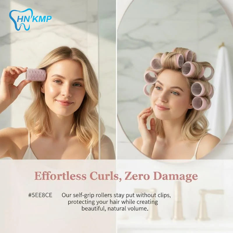 8pcs Extra Large Aluminum Core Black Grey Hair Rollers Set Multiple Size Hook & Loop Jumboo Air Bang Magic Sleep Curl Bar 60mm