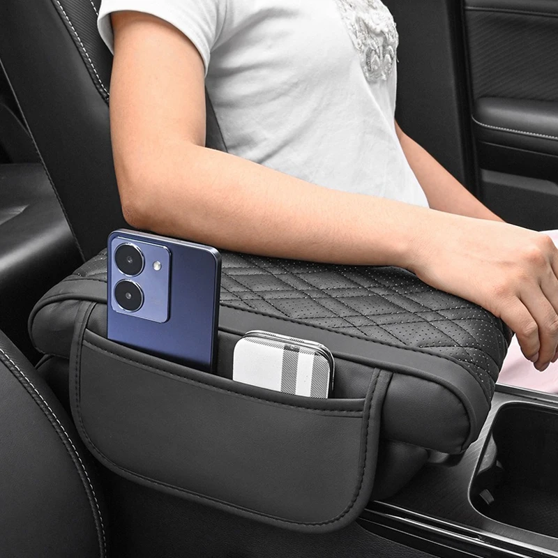 Storage Car Armrest Box Height Pad Universal Leather Elastic Sponge Height Pad Auto Center Armrest Protective Cushion Support - Image 2