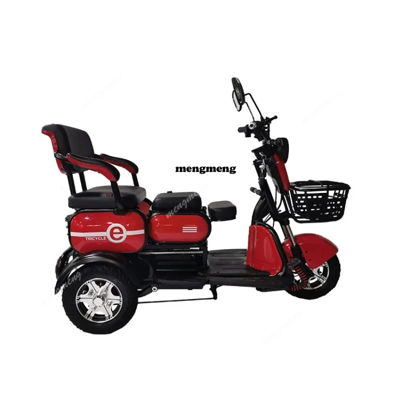 

Электрический трицикл 600 Вт с двумя сиденьями для взрослых, трехколесный электромобиль с пассажирскими сиденьями