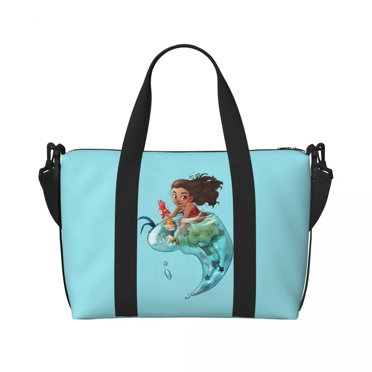 

Custom Large Moana Tote Bag Women Musical Adventure Film Shopper Shoulder Gym Beach Travel Bag