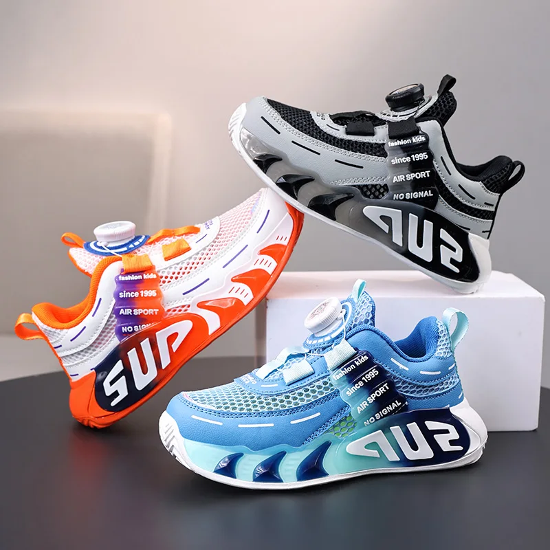 

Big Kids Outdoor Summer Sport Shoes Thin Hollow Mesh Breathable Wear Resistant Sole Anti Slip Training Running Shoes