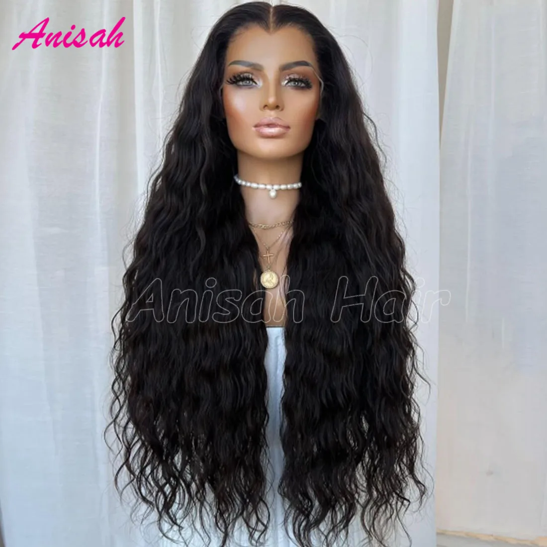 

Парик из натуральных кудрявых волос без клея, 13x4/13x6, HD прозрачный кружевной фронтальный парик, водная волна, с предварительно выщипанной естественной линией роста волос