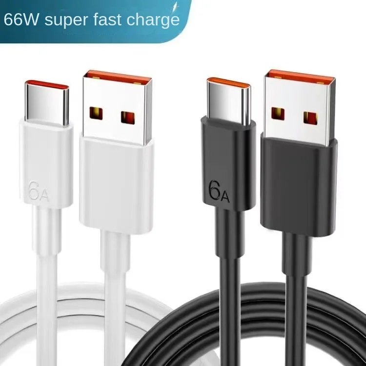 Fast charging 66W suitable for Huawei Xiaomi black Type-C data cable Leeco smartphone