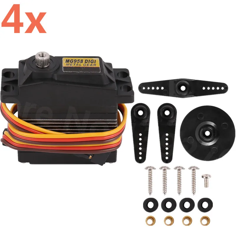 4pcs High Torque RC Servo 15kg Digital Metal Gear Tower Pro MG958 Standard Metallgetriebe Auto Monster Truck 1/5 Baja