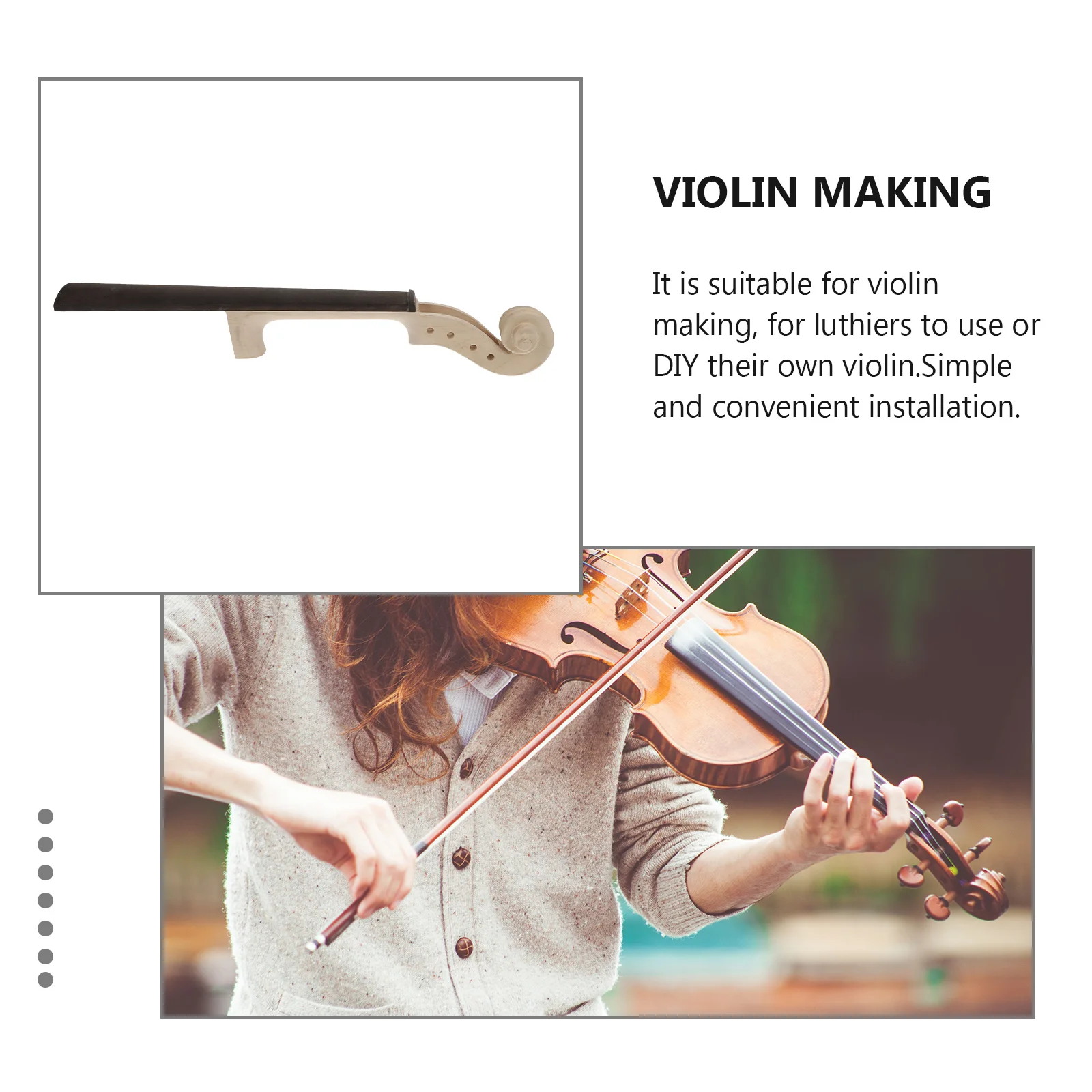 

1Set Violin Fingerboard Wooden Maple Finger Plate DIY Violin Neck Head Natural Texture Accessory Musical Instrument Accessory