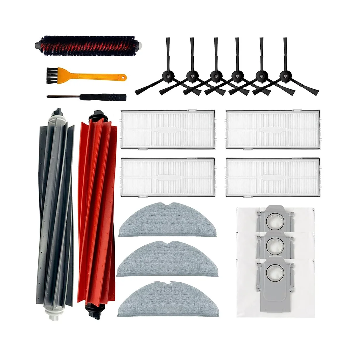 

A06P-Accessories Kit for Roborock S8 Pro Ultra Robot Vacuum, Main Dual Brush Roller Cleaning Brush Side Brushes Hepa Filters