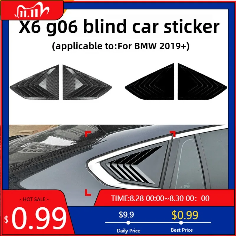 

Hot Ornaments For BMW X6 G06 2019 2020 2021 2022 2023 2024 2025 Rear Window Louver Triangle Window Car Sticker Exterior Cros Int