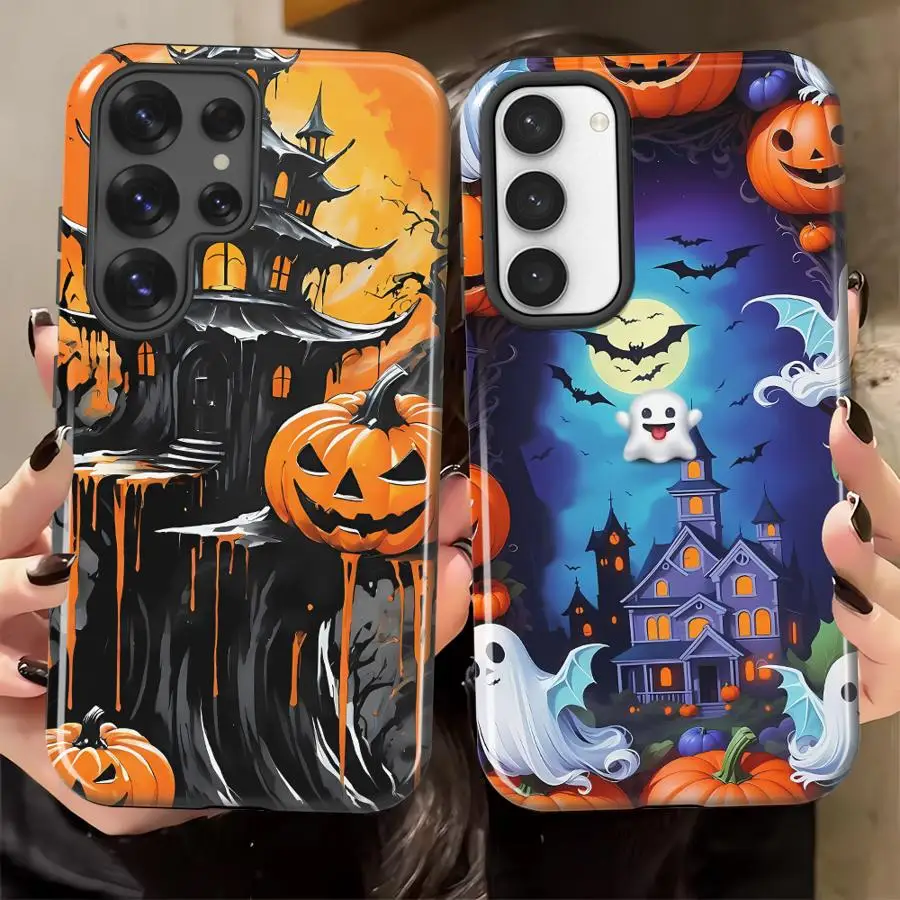 Phone Case for Samsung Galaxy S26 Ultra S23 A36 S25Ultra A16 S20 FE A26 S24 Ultra A56 Soft Cover Capa Halloween Pagoda