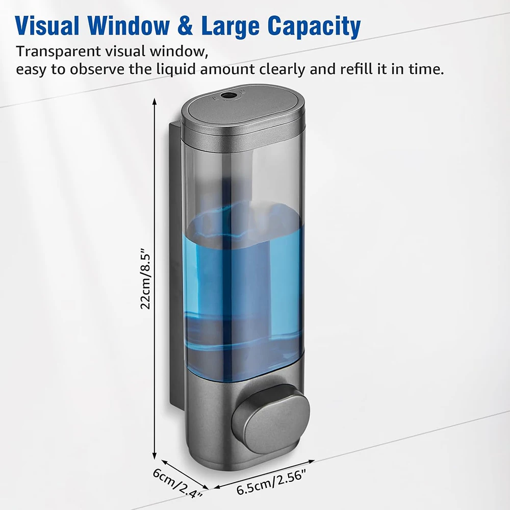 300ml Plastic Hand Washing Soap Bottle Bathroom Liquid Soap Dispenser Wall-mounted Manual Press
