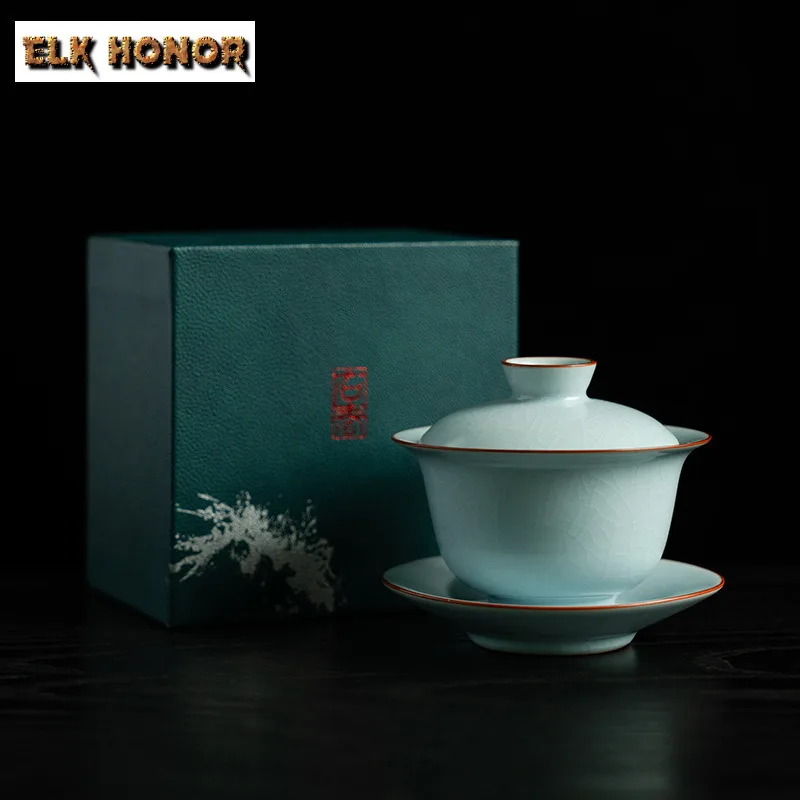 

160 мл винтажная чашка Azure Ru Kiln Gaiwan, блюдце, чайная варенька, бытовая чайная чаша с крышкой, комплект, крышка для заваривания чая, миска для чайного ремесла