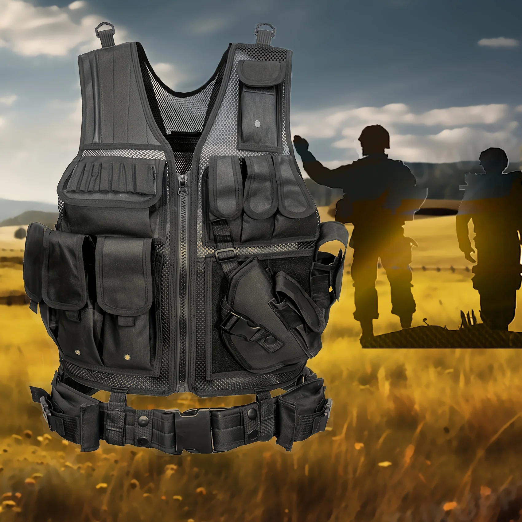 

Tactical Vest Outdoor Breathable CS Game Airsoft Vest Adjustable for Adults