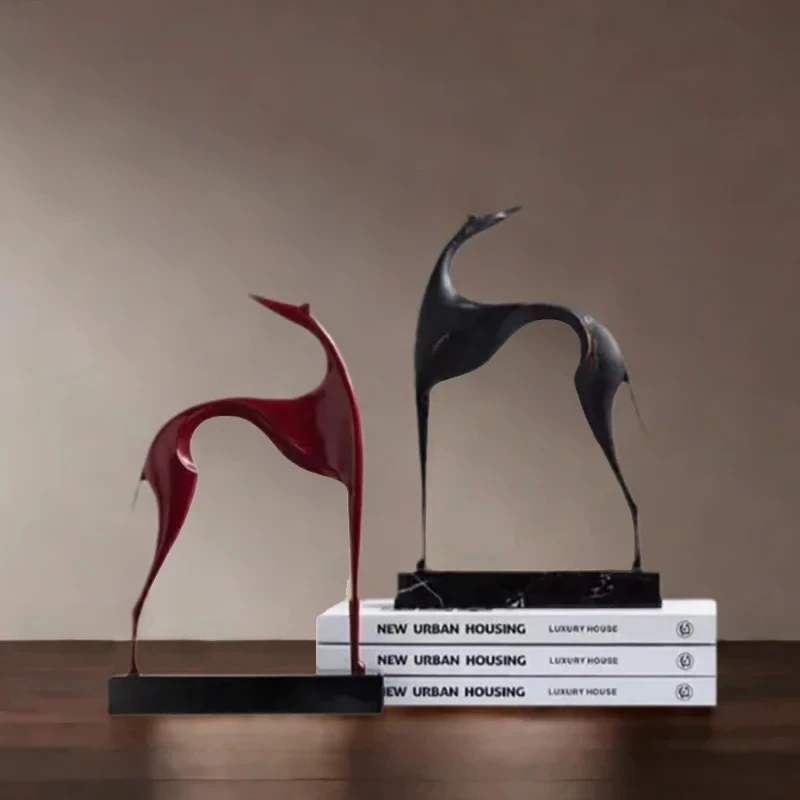Minimalist Slender Horse Statue Desk Decoration Abstract Artwork Ornaments Creative Horse Metal Sculpture Room Aesthetic Decor