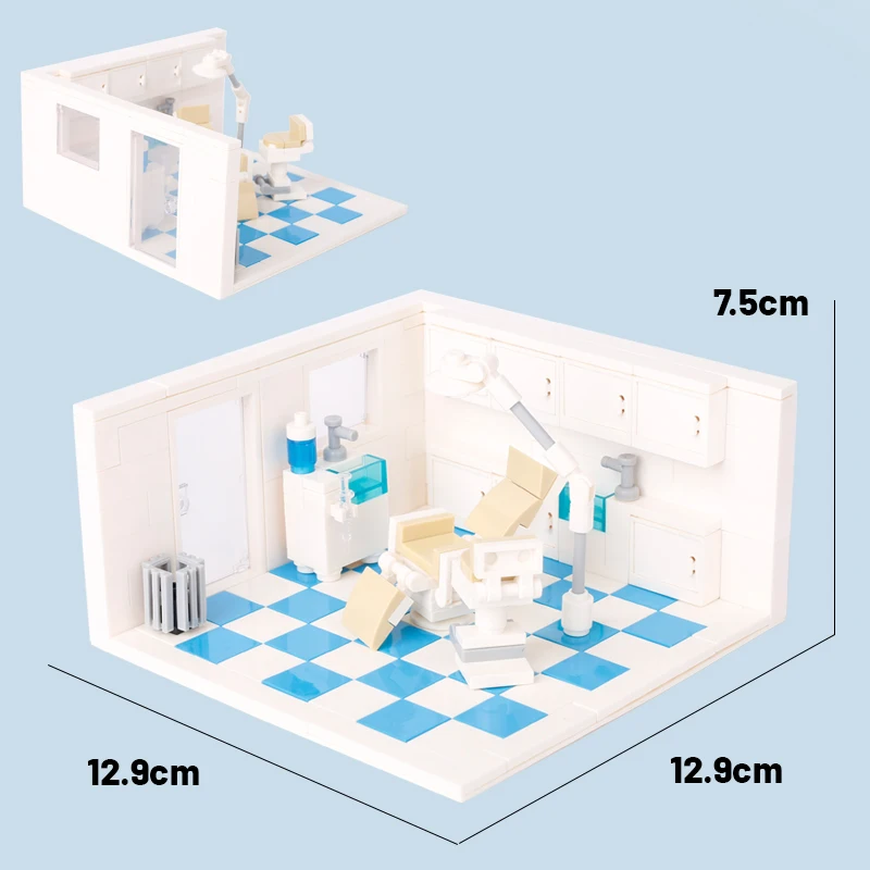 MOC City Wedding Church Hospital Figures Scene Building Blocks Office Painting Bedroom Bathroom Accessory Bricks Kids Toys Gifts