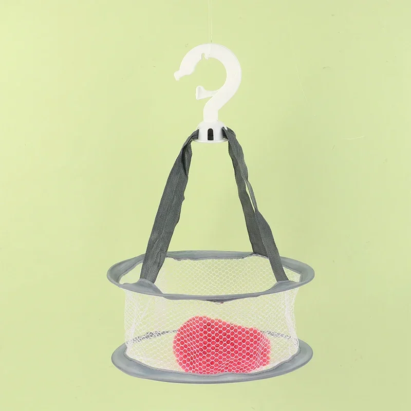 Filet de séchage d'œufs de maquillage, mini panier suspendu, panier de séchage d'éponge bouffante de poudre, support de séchage de brosse de maquillage, organisateur de sac en filet d'éponge