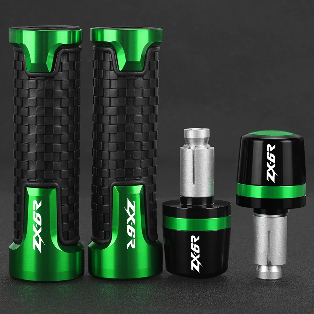 

For KAWASAKI ZX-6R ZX6R 1995-2012 2005 2006 2007 2008 2009 11 Handlebar End Motor Grip Ends Plus Handle Bar Grips Ends Tips Caps