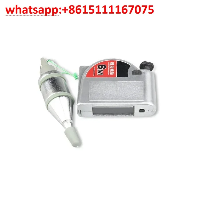 Construction Magnetic Plumb Bob Kit, 320g Weight + 6M Retractable Cord Reel, Magnetic Base Vertical Plumb Line Measuring Tool